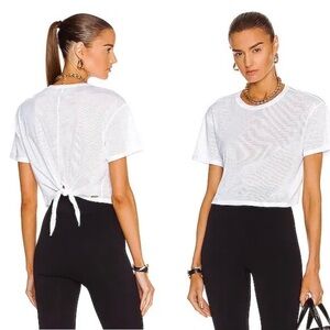 NWT Alala Tie Back Crop Tee in White Size Small FWRD $75